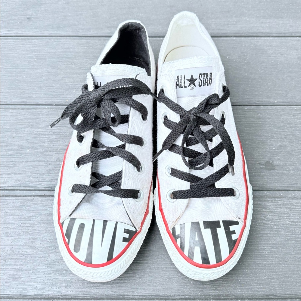 Converse “Love & Hate” Chuck Taylor Low Top in White and Black